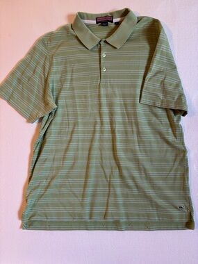 Vineyard Vines Green Striped Polo Shirt